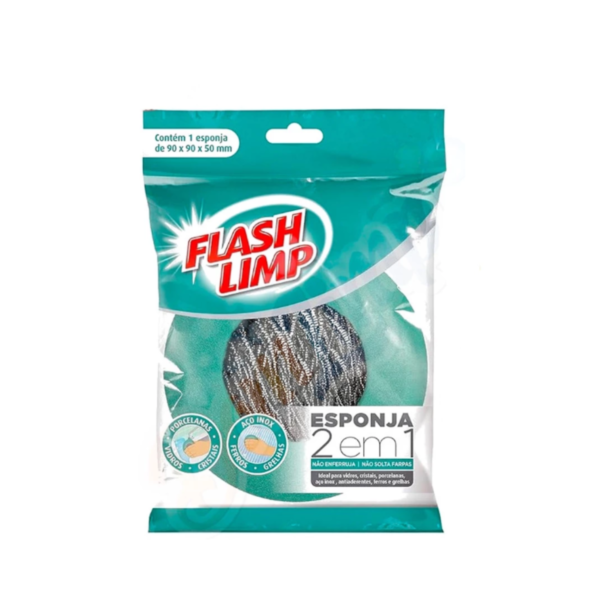 Esponja Inox Flashlimp 2 EM 1 - Imagem 5