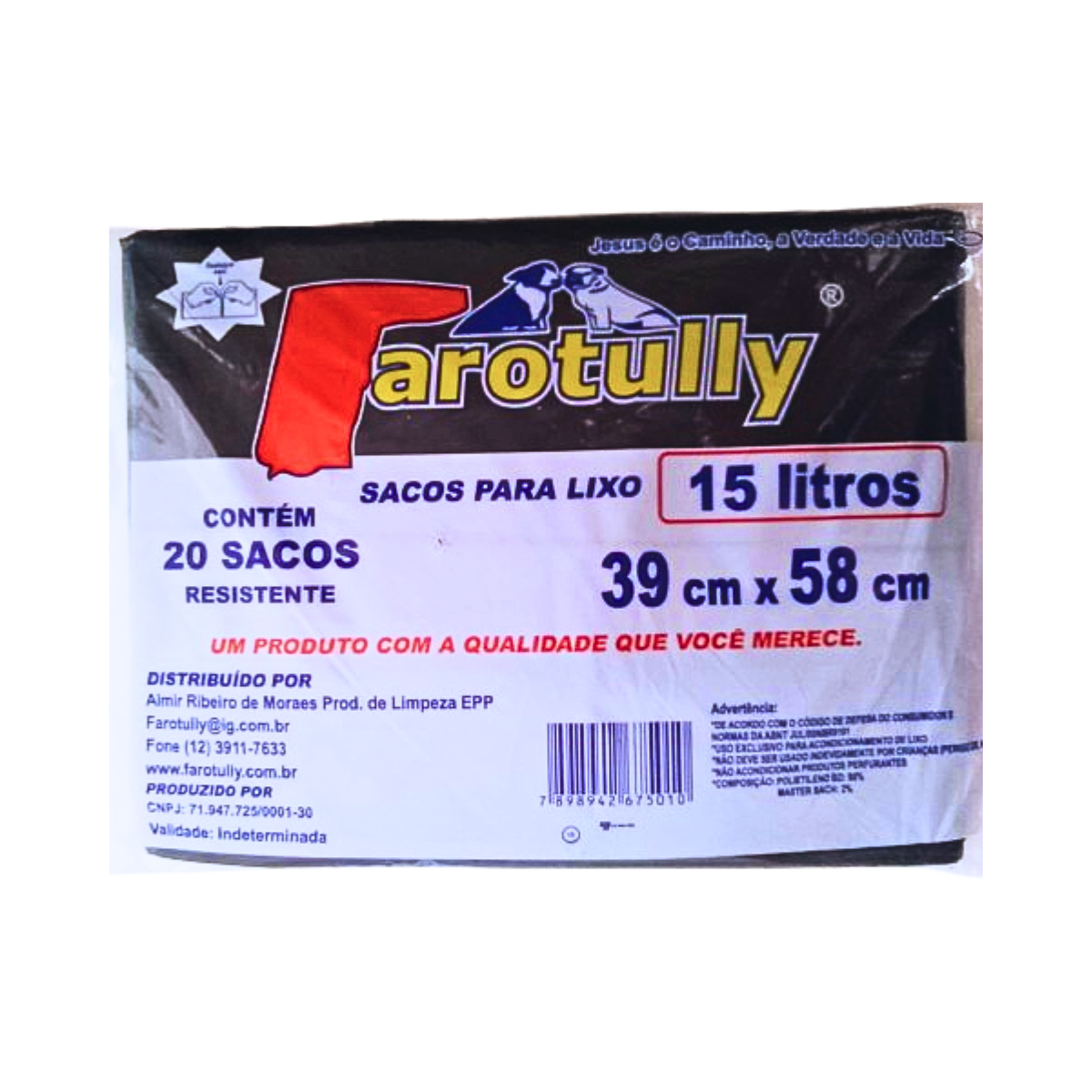 Saco para Lixo 15 Litros Resistente - 20 Unid