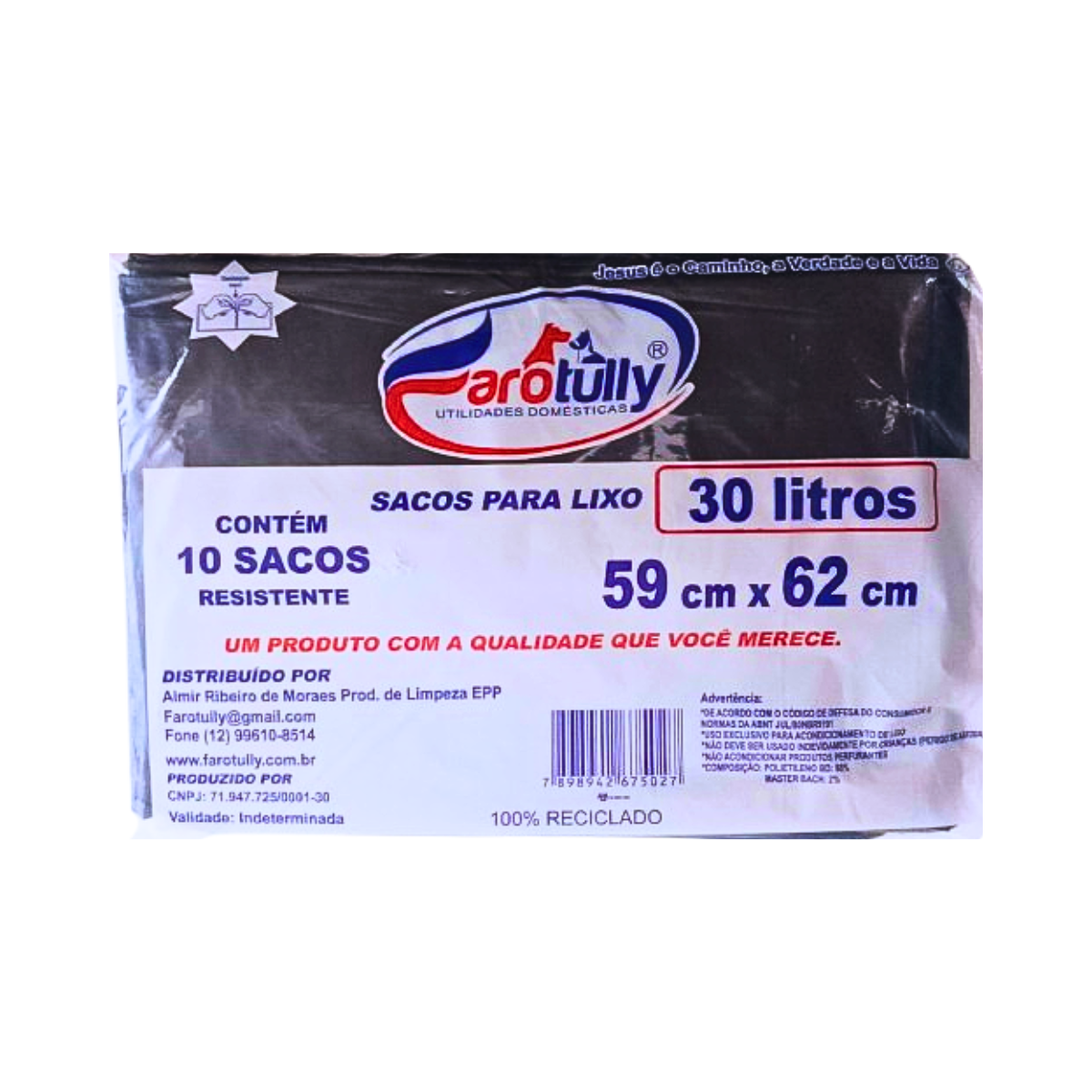 Saco para Lixo 30 Litros - Resistente - 10 Unidades