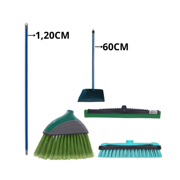 Kit Limpeza Completa Vassoura + Rodo + Pá de Lixo - Imagem 6